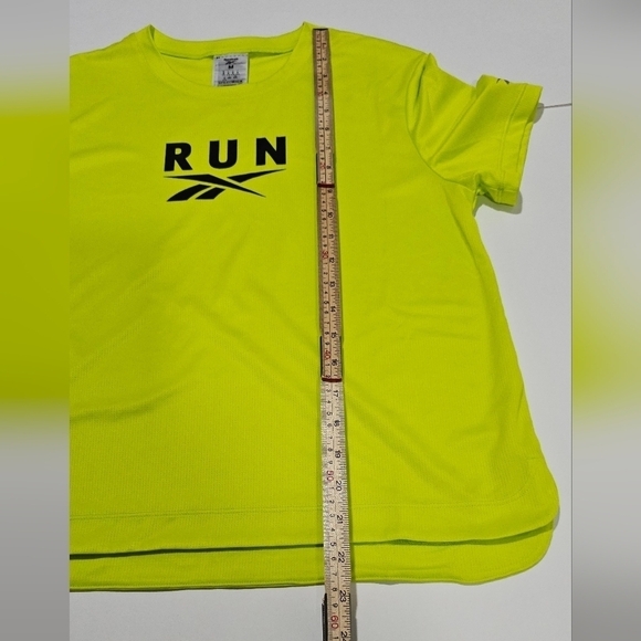 Reebok Top Women's Medium Neon Yellow Graphic Tee Runnin T-shirt - Picture 8 of 9